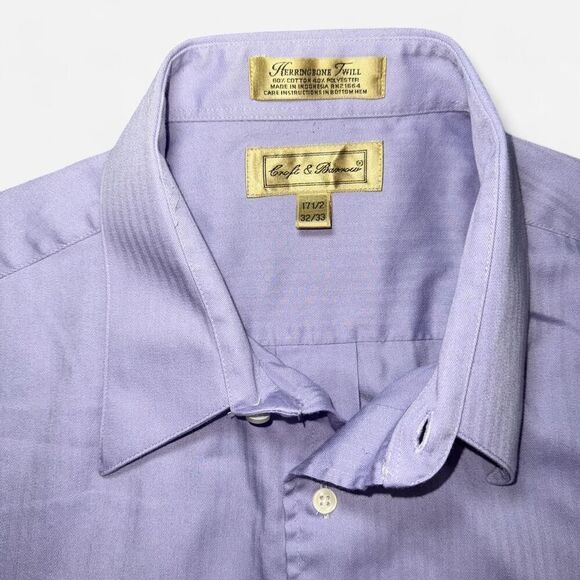 Light Purple Herringbone Twill Button Down Dress Shirt form Croft & Barrow - Picture 2 of 6
